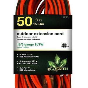 GoGreen Power GG-13750 - 16/3 50' SJTW Outdoor Extension Cord - Lighted End
