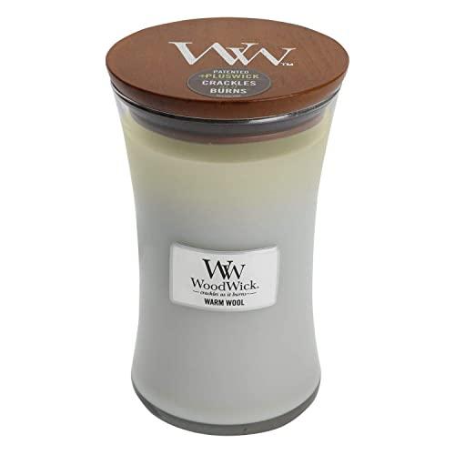 WoodWick Warm Wool Candle, White, Large