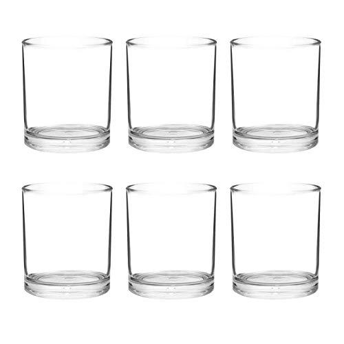 REALWAY Set of 6 Classic Shatterproof Plastic Tumblers, Drinkers Relaxing Time Indoor Outdoor Pub Party,Unbreakable Reusable Drink Ware dish wash safe, for whisky wine water juice