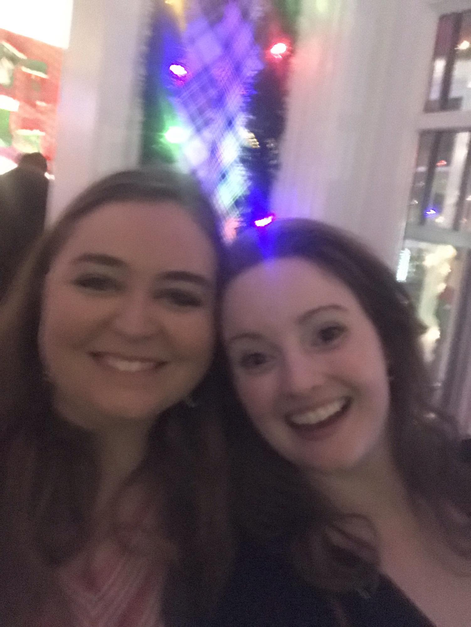 Sarah and Kaitlyn at the surprise party after Sarah proposed to Becca.