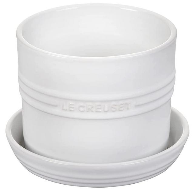 Le Creuset Stoneware Herb Planter, 5.5 Inches, White