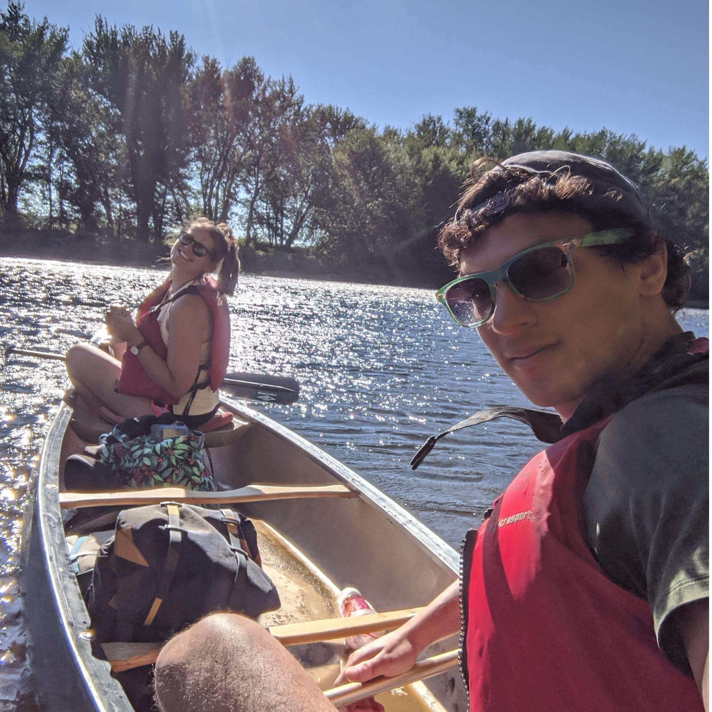 Canoeing down Sunday River in Maine