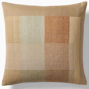 Woven Silk Patches Pillow Cover, 20x20, Celadon