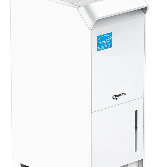 Vellgoo DryTank Dehumidifier for Basement with Drain Hose, 52-PINT Energy Star Dehumidifiers for Home Large Room, Intelligent Humidity Control Up to 4,500 Sq.Ft
