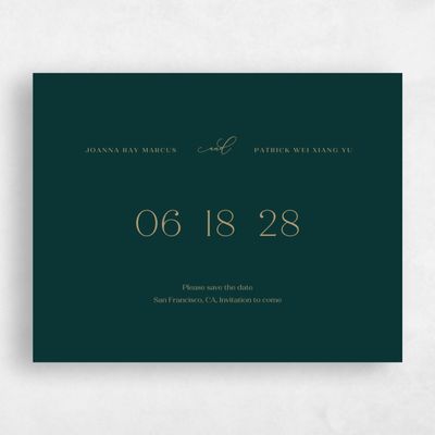 Emerald, Green Wedding Save the Date - Colbie Type