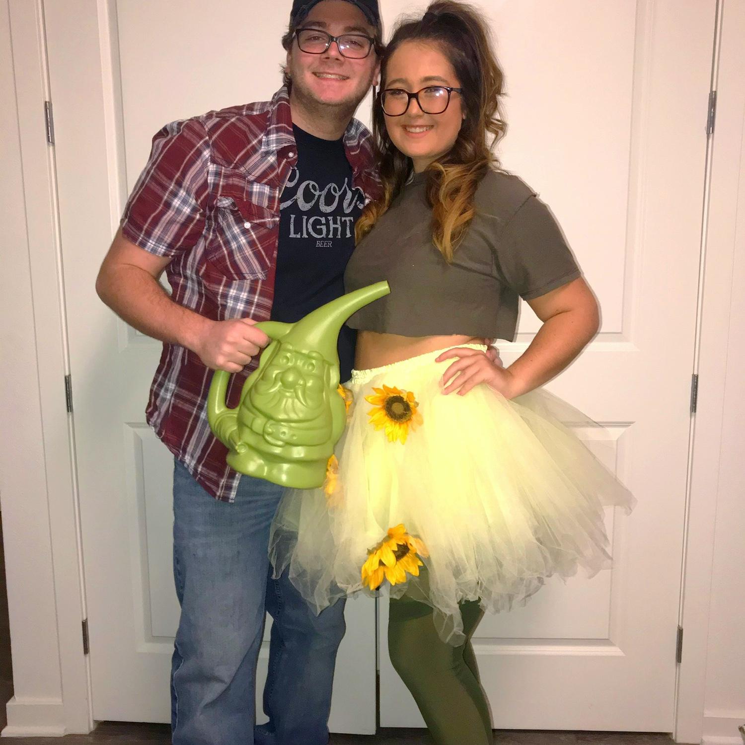 Halloween in college was too fun. A gardener and his sunflower.