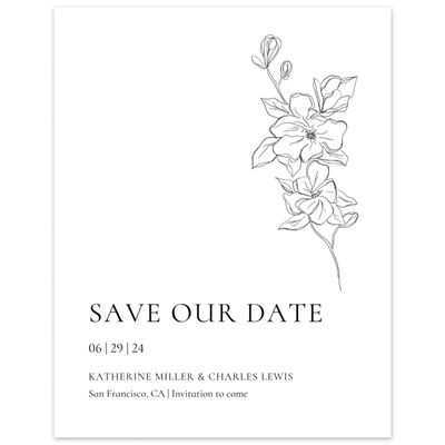 White Floral Wedding Digital Save the Date - Ahlers Portrait