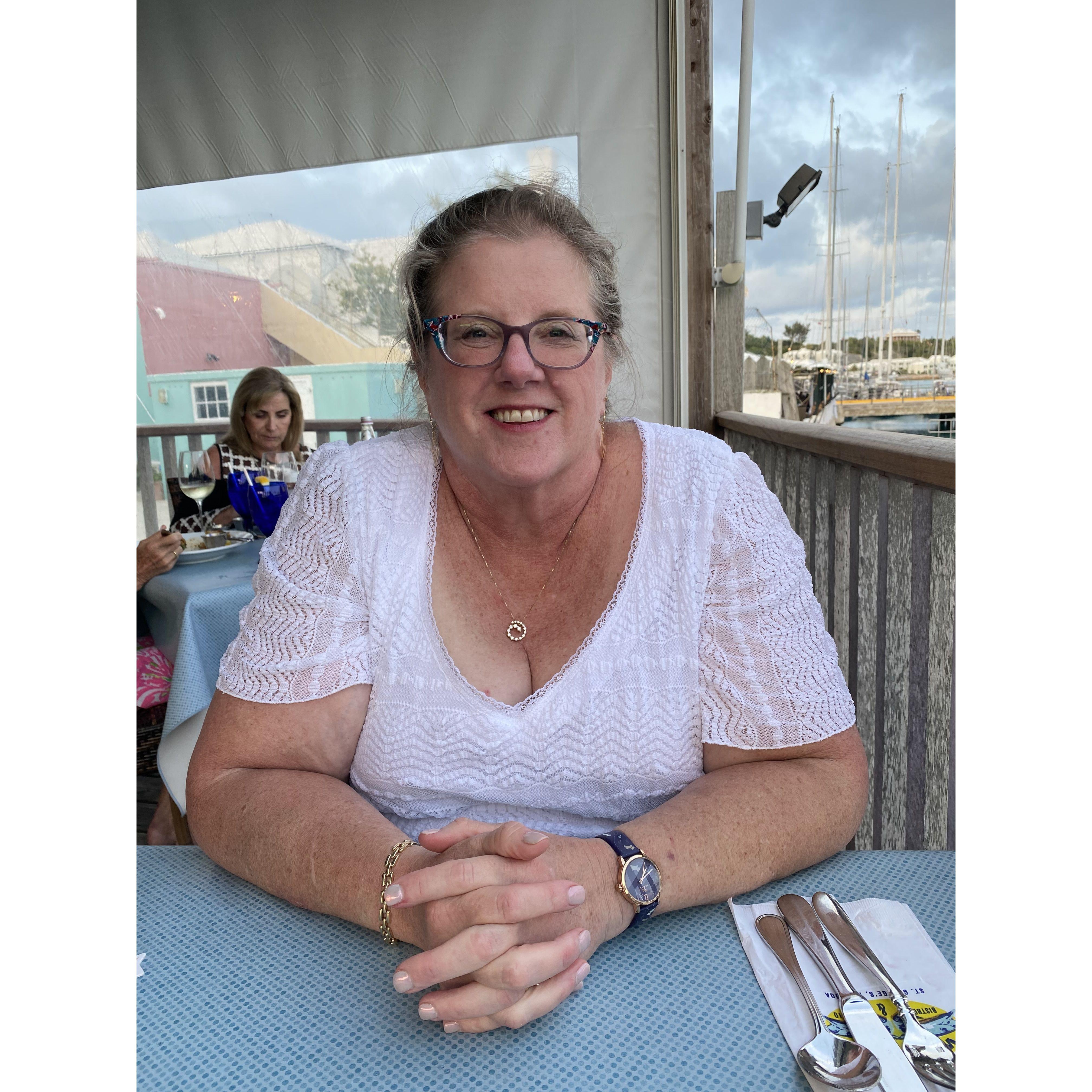 Joanne (on our last night in Bermuda)