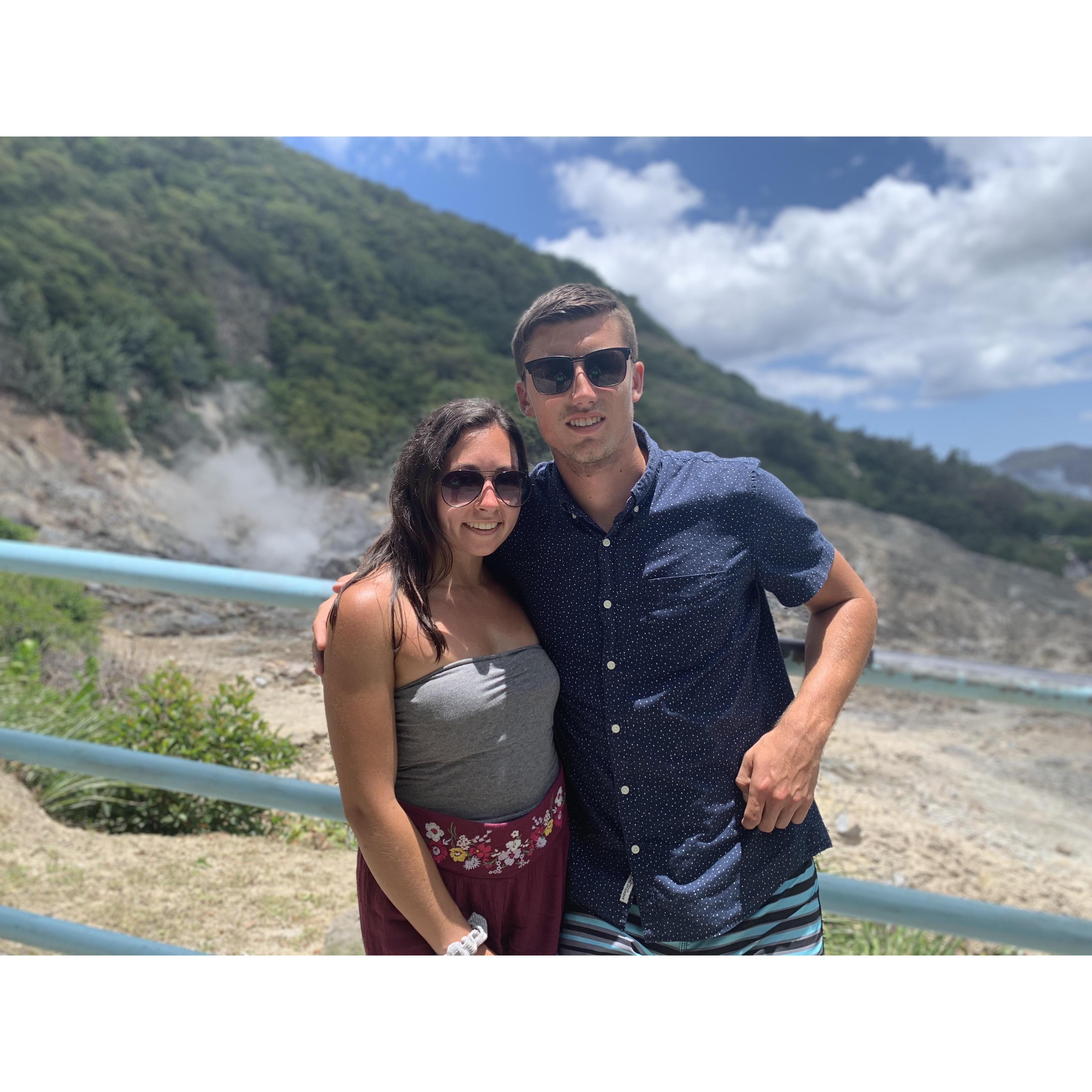 Visiting a volcano in St. Lucia!