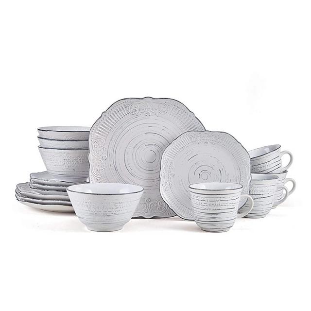 Pfaltzgraff Isabella 16 Piece Dinnerware Set, Service For 4, White