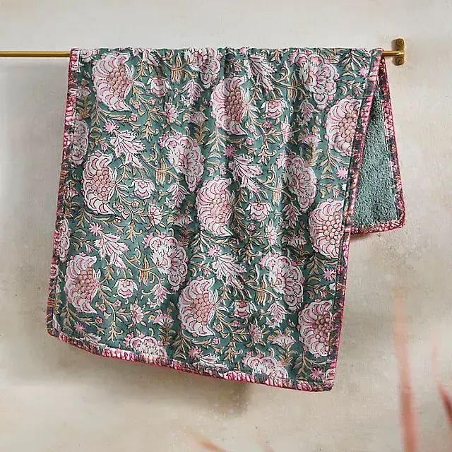 Stitched Block Print Hand Towel