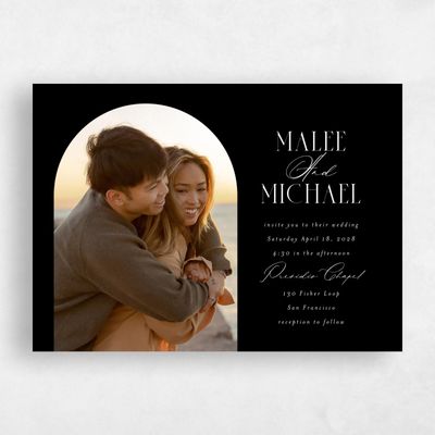 Black Wedding Invitation - Portsmouth Arch