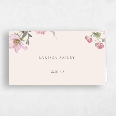 Linen, Purple Wedding Place Card - Trellis
