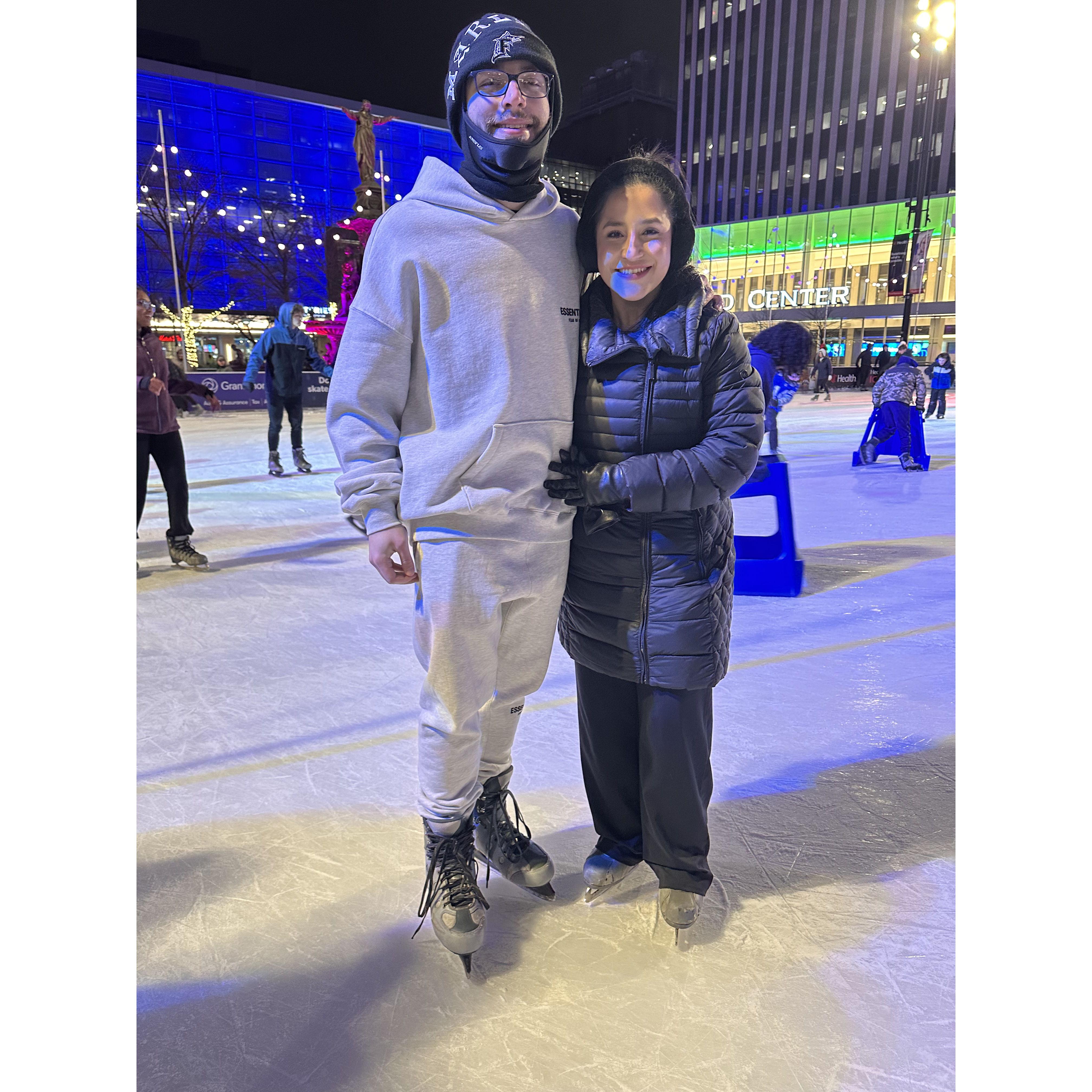 One of our favorite winter traditions is going ice skating at Fountain Square!