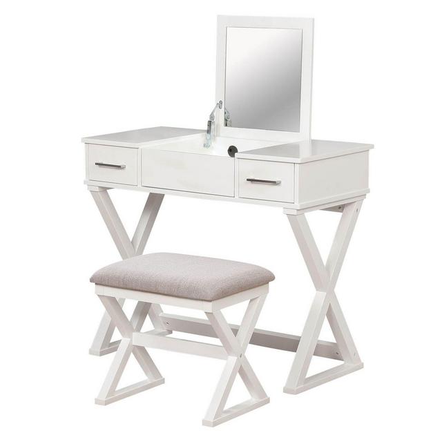 Alexis Bathroom Vanity with Stool in White
