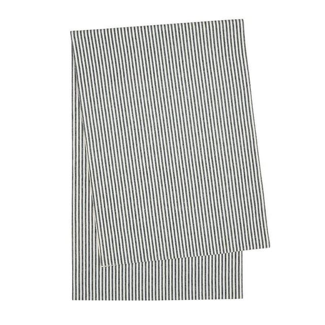 Wheaton Striped Linen/Cotton Table Runner - Navy