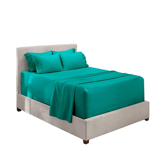 Hearth & Harbor Extra Deep Pocket King Sheets, Fits up to 21 inches Depth - Soft Bed Sheets for King Size Bed - 6 Piece King Size Sheets - Teal Sheets, Luxury Bedding Sheets & Pillowcases
