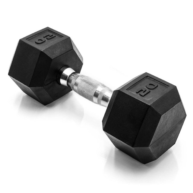 CAP 20lbs Coated Hex Dumbbell with Contoured Handle