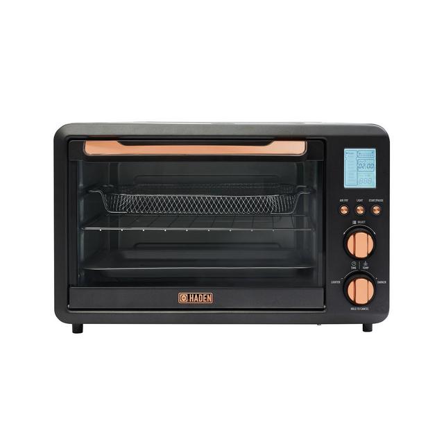 HADEN 25 Liter 6- Slice Toaster Oven with Easy Reach Roll-Top Door, Air Fry, Bake, Broil, Toast Functions