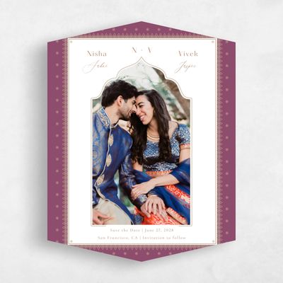 Purple Diamond Wedding Save the Date - Pyaar Photo