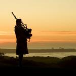 The Links at Spanish Bay Bagpiper at Sunset