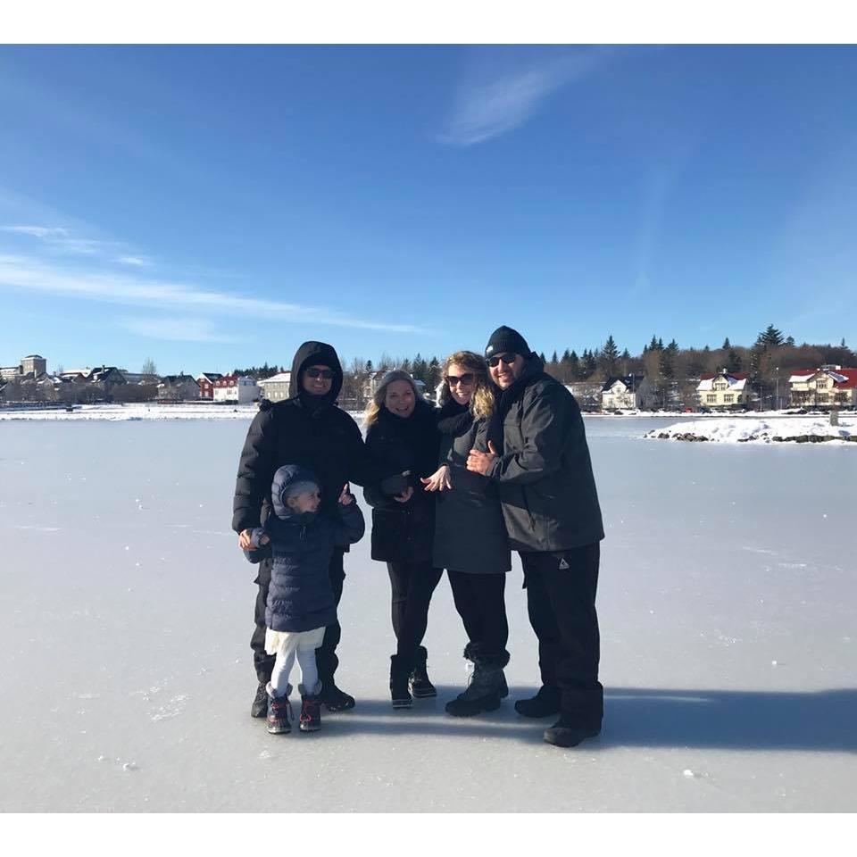 With our second family, the Killeavy's, we stood on a frozen lake in Reykjavik, Iceland to pose our first "we're engaged pic!" <3