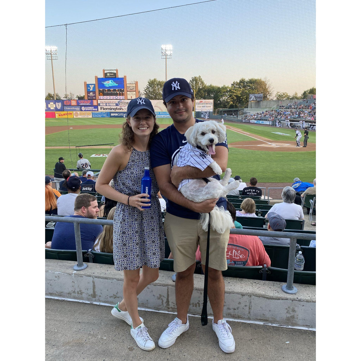 Cheering on the Somerset Patriots in Bridgewater, NJ 2021