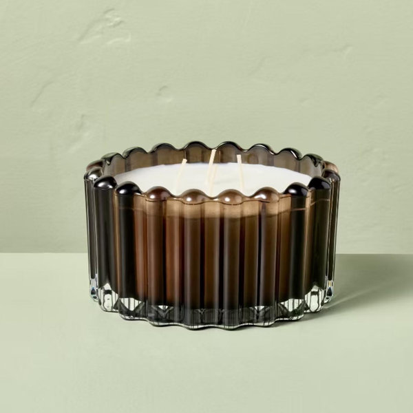 4 Wick Ribbed Glass Jar Candle 22oz - Hearth & Hand™ with Magnolia