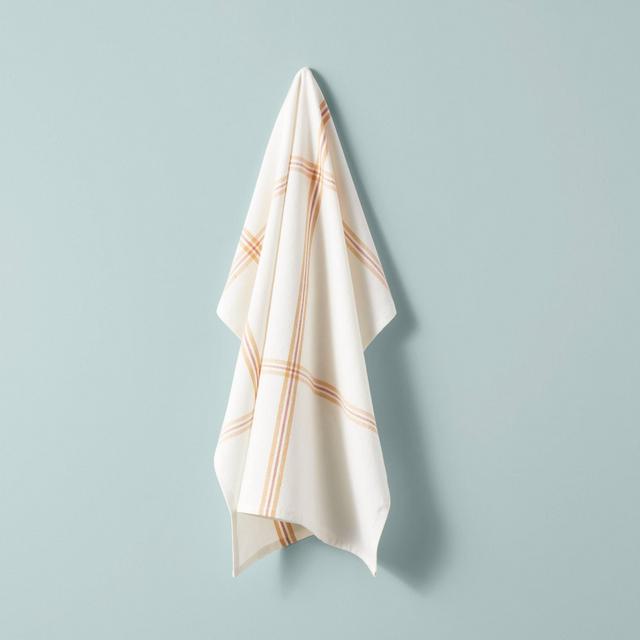 Open Plaid Flour Sack Kitchen Towel Gold/Cream - Hearth & Hand™ with Magnolia