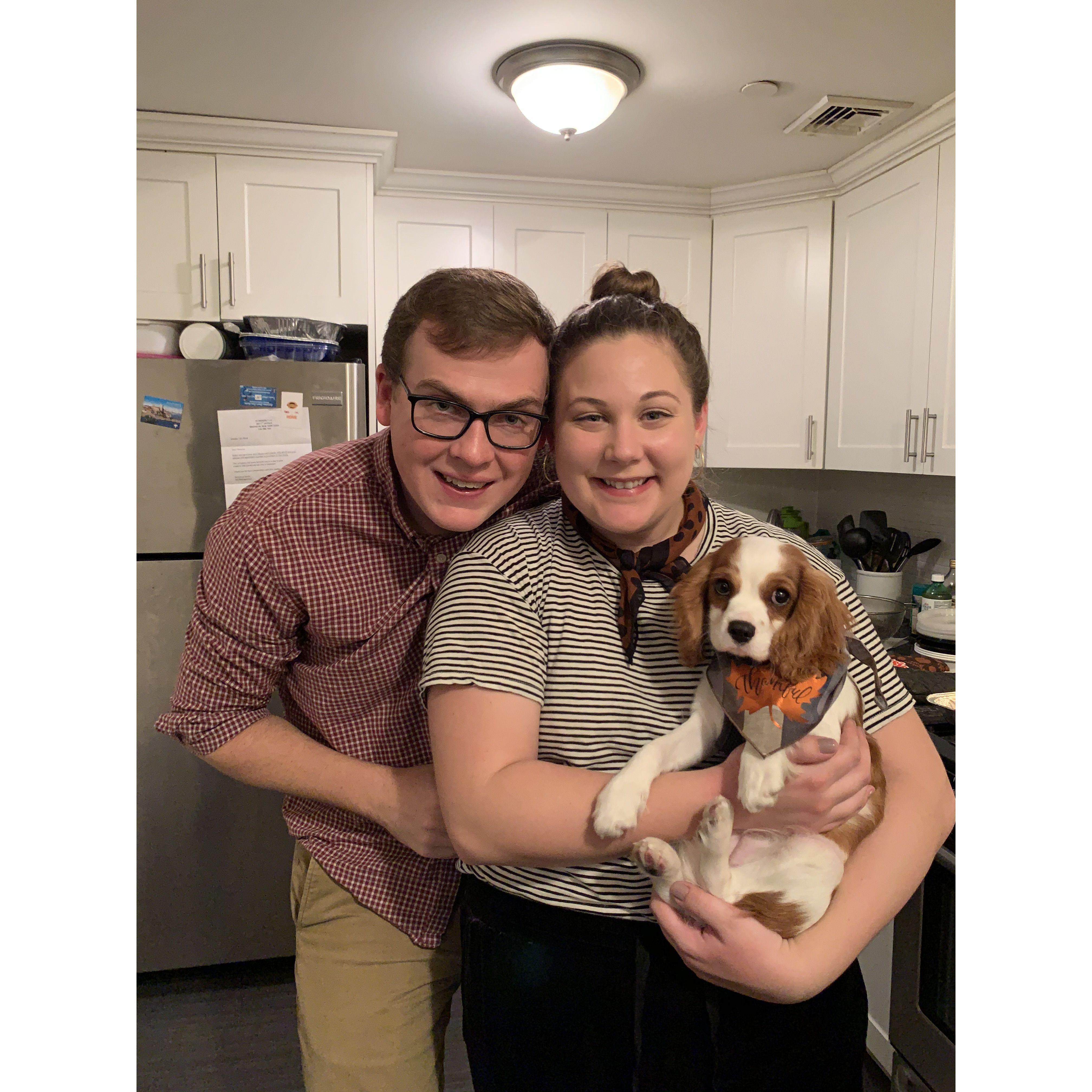 Our first picture with the greatest pup Marcy!