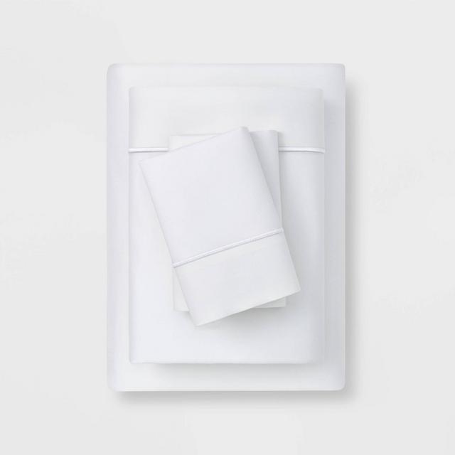 King 6pc 1000 Thread Count Solid Sheet Set True White - Threshold Signature™