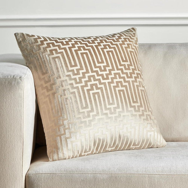 Z Gallerie Soft Throw Pillow, Linen Decorative Cushion for Sofa Bedroom Living car, 24" x 24", Gold