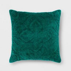 Green Velvet Medallion Square Throw Pillow - Opalhouse™