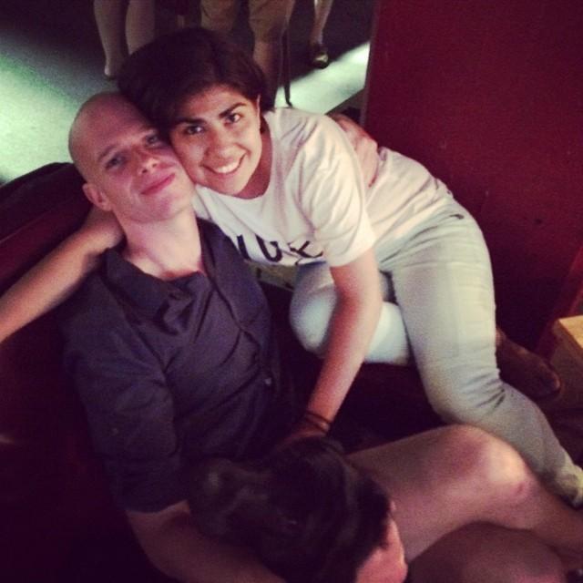 At Bedrock, one of Jeremy's favorite places in D.C. Look closely and you will see Purdy, one of his favorite pups.