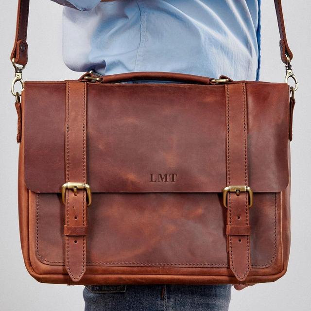 Personalized gifts for him Leather briefcase man, leather bag men, mens laptop messenger bag, satchel bag, computer bag, new job gift