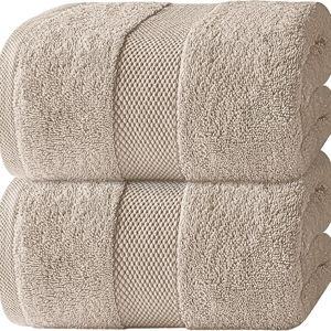 Taupe Classic Luxury Soft Bath Sheet Towels - 650 GSM Cotton Luxury Bath Towels Extra Large 35x70 | Highly Absorbent and Quick Dry | Hotel Collection Extra Large Bath Towels Oversized, Taupe, 2 Pack