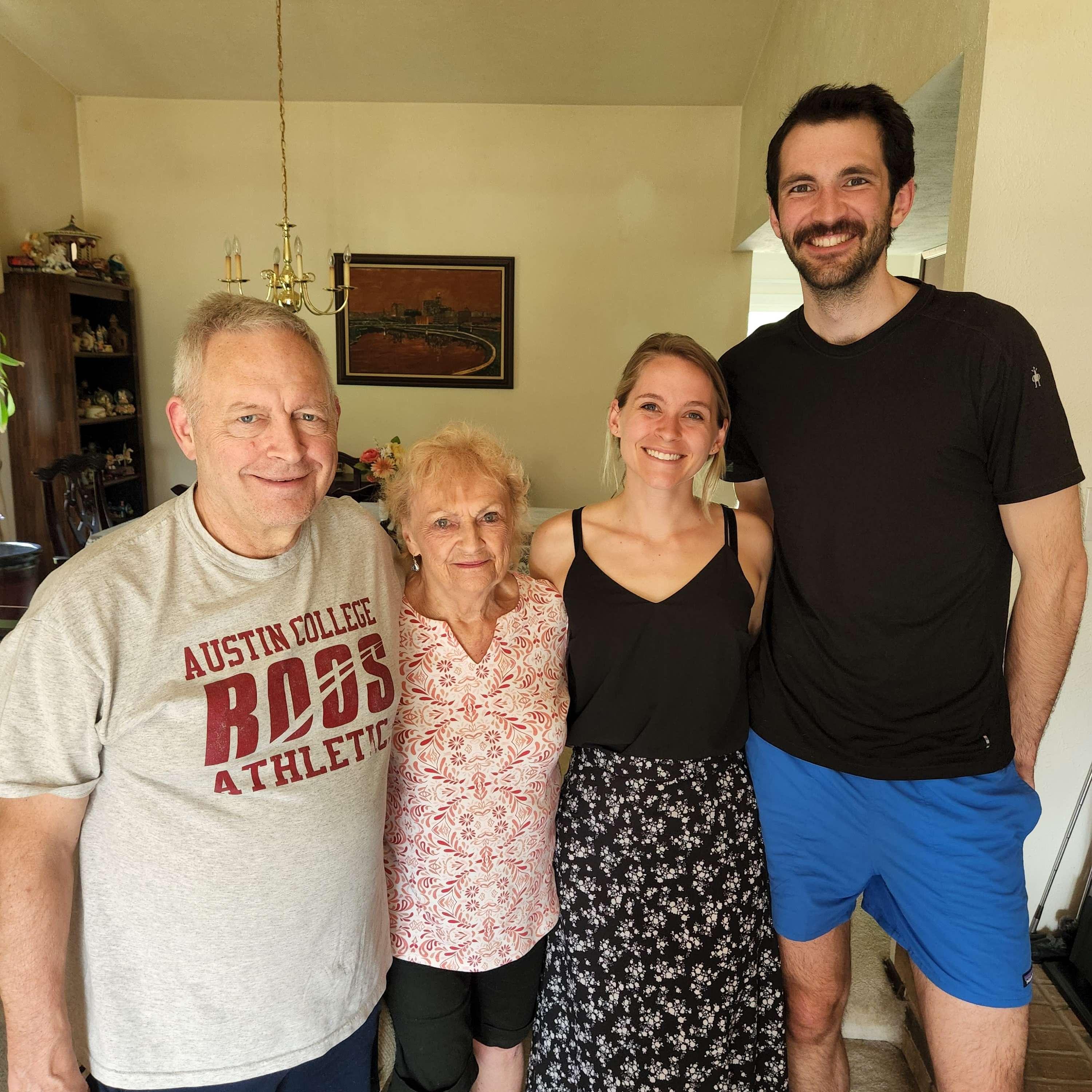 With Kelsey's dad, Mike, and Grandma, Darlene Plano, TX 2022