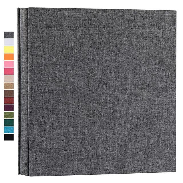 potricher Photo Album for 4x6 600 Photos Linen Cover Extra Large Capacity Photo Book for Family Wedding Anniversary Baby (Gray, 600 Pockets)