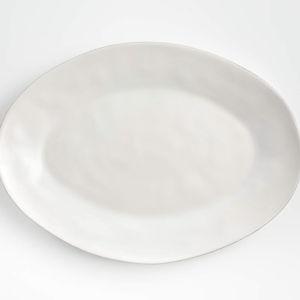 White Large Oval Stoneware Platter + Reviews | Crate & Barrel