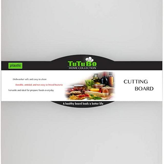 Fotouzy Plastic Utility Cutting Board with Handles, Food Safe PP Material, BPA Free, Dishwasher Safe, Thick Chopping Board, Large Size (15.5 x 10), Easy Grip Handle, for Kitchen (White)