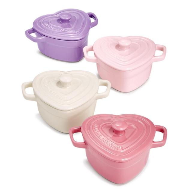 Martha Stewart Collection Set of 4 Heart Cocottes, Created For Macy's