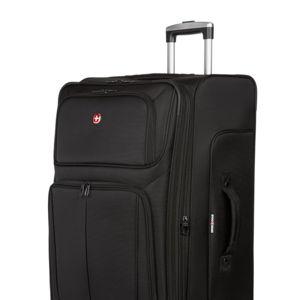 SwissGear Expandable Luggage, Black, Checked-Large 29-Inch