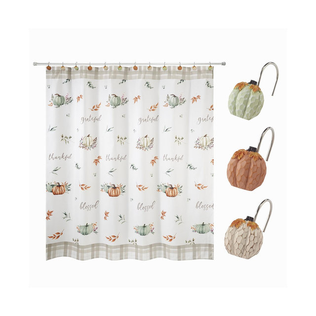Avanti Grateful Patch Harvest 13-Pc. Shower Curtain & Hooks Set