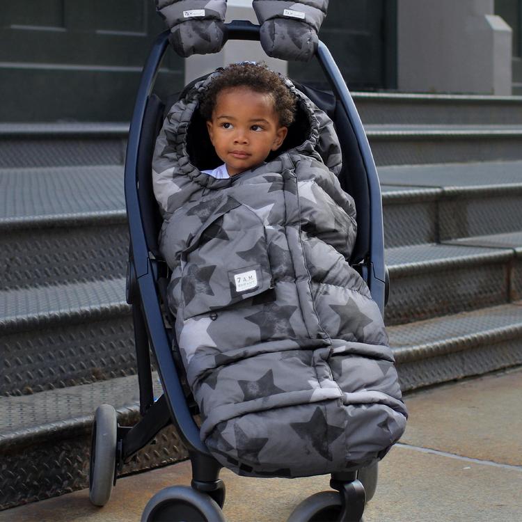 7AM Enfant set (Pookie poncho & バギー用ミトン) 7AM-Enfant-POOKIE-PONCHO-BLACK