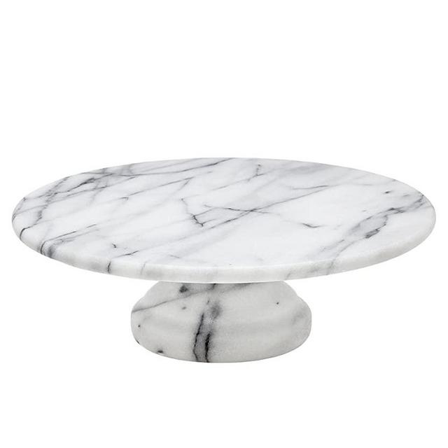 Godinger La Cucina Marble Pedestal Pastry Stand, 10.00L x 10.00W x 4.00H, Off-white