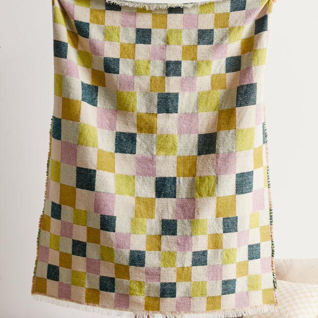 Julian Checkerboard Throw Blanket in Multi