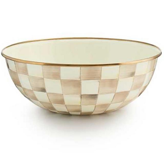 Extra Large Everyday Bowl - Mackenzie Childs Mocha Check