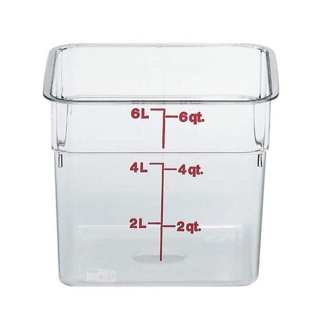 Cambro 6SFSCW135 Camsquare Food Container, 6-Quart, Polycarbonate, Clear, NSF(only container)