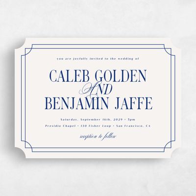 Beige Ticket Wedding Invitation - Cato Landscape