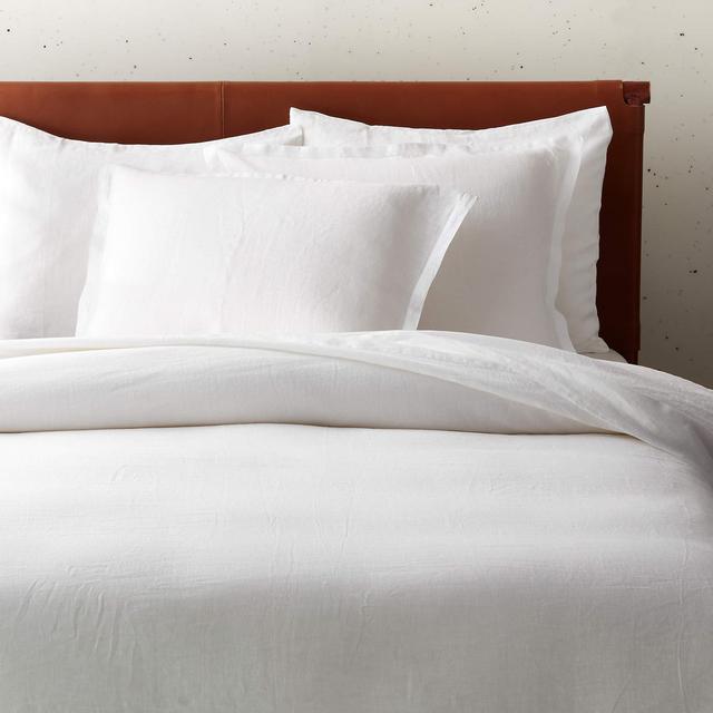 EUROPEAN FLAX-Certified Linen White Full/Queen Duvet Cover